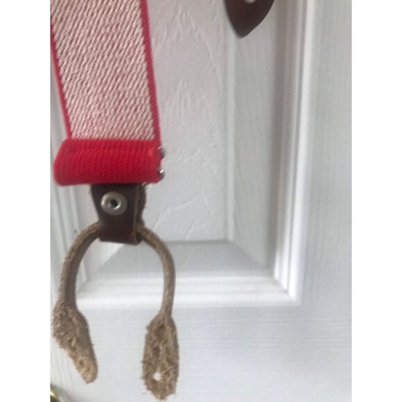 Vintage Very Rare President Co. POLICE Red Button On Suspenders Leather Elastic - Picture 9 of 10